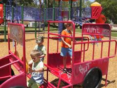 Playing on the playgroud in Barstow