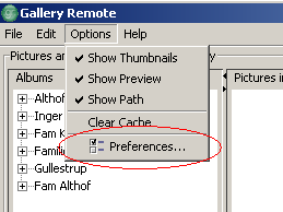 Vælg Preferences